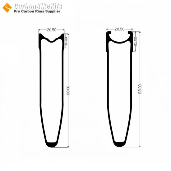 700C 88x20.5mm Clincher / Tubular Road Bike Rims